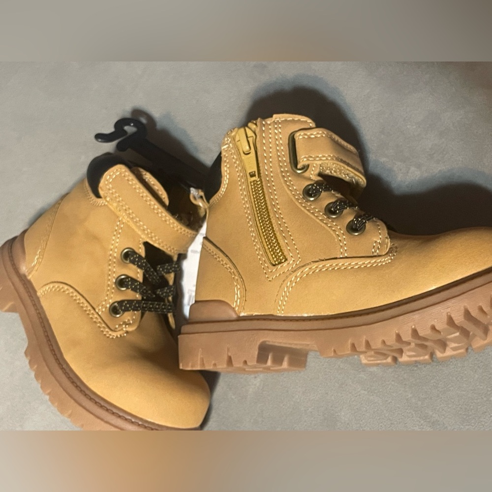 NWT Wonder Nation Tucker Toddler Boys Wheat Hiking Boots Size 8 Memory Foam - Picture 11 of 11
